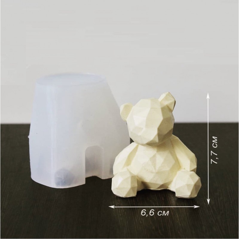 Молд силиконовый 3D "Мишка геометрический"							